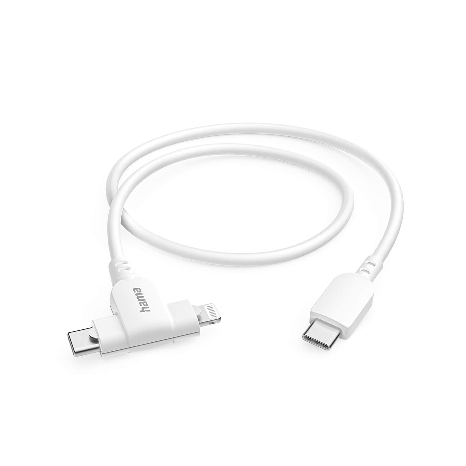 hama-hama-charging-cable-usb-c-to USB-C or Lightning 1.5m White